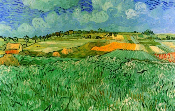 Картинка поля, Винсент ван Гог, Auvers, Plain Near