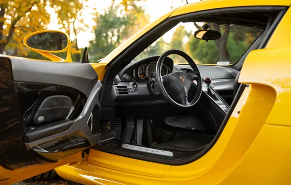 Porsche, Porsche Carrera GT, car interior