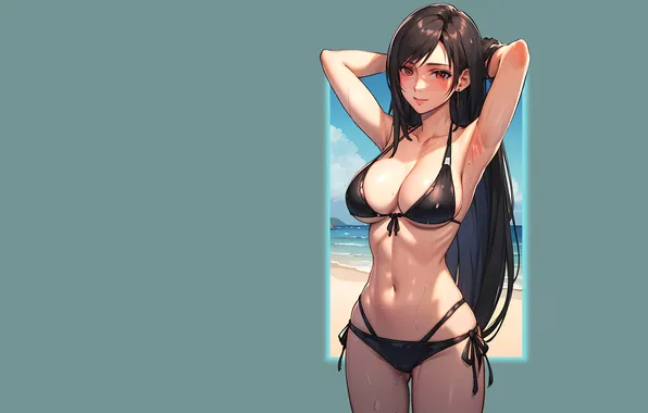 Girl, hot, sexy, boobs, final fantasy, anime, pretty, final fantasy 7