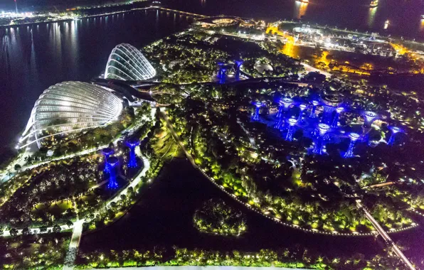 Картинка ночные огни, Сингапур, Singapore, night lights