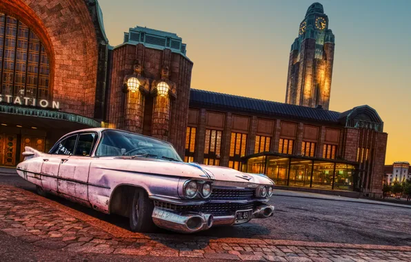 Night, clock, Helsinki