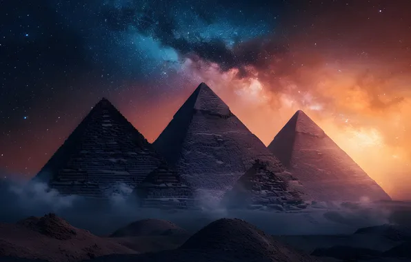 Картинка World, Egypt, Milky Way, Aesthetic, The Great Pyramid of Giza, Ancient architecture