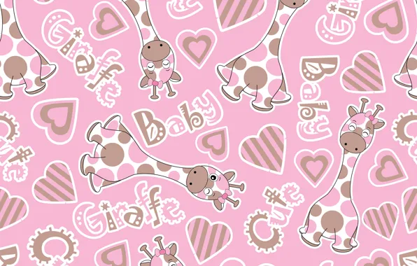 Фон, розовый, обои, текстура, design, pattern, Children, детская комната