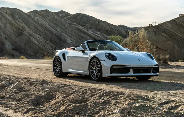 Дорога, камни, скалы, 911, Porsche, порше, Turbo, Cabriolet