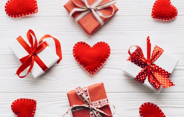 Праздник, подарки, сердечки, hearts, декор, День Святого Валентина, gift, boxes