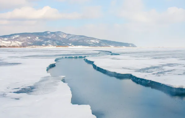 Nature, Clouds, Winter, Water, Snow, Ice, Sea, Rocks