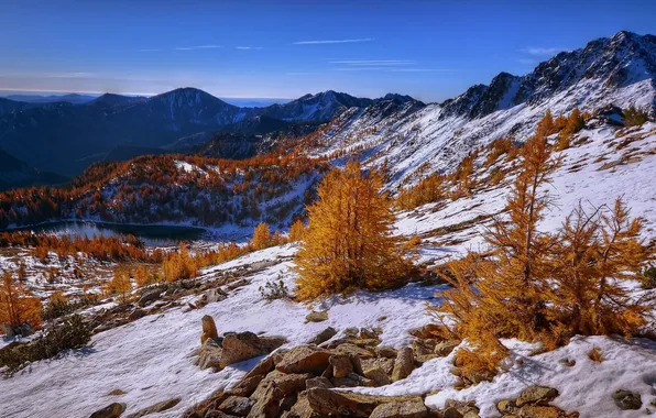 Картинка осень, пейзаж, горы