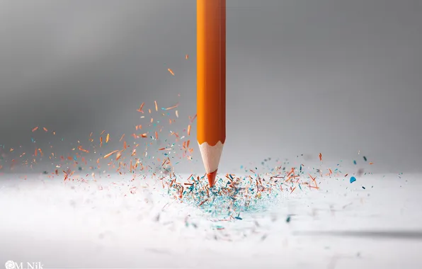 Макро, частицы, карандаш