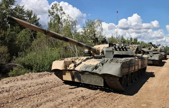 Картинка мощь, танк, Россия, колонна, Т-80 УД