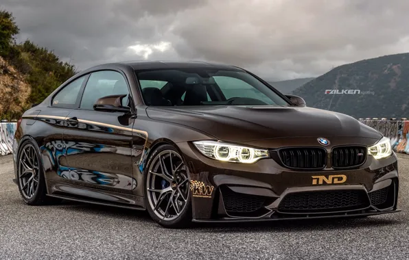 Картинка тюнинг, купе, IND, BMW M4, Pyrite Brown, БМВ М4