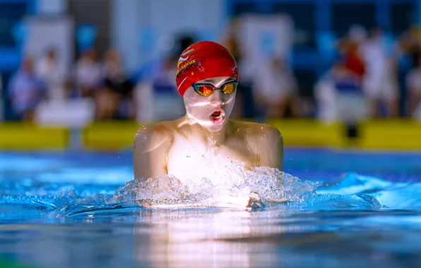 Model, cute, person, swimming pool, swimmer