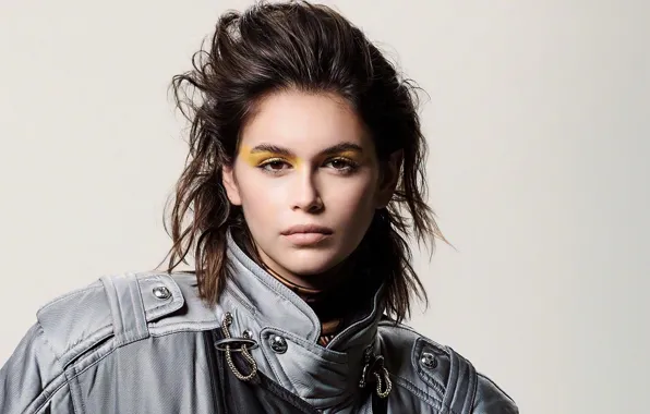Взгляд, девушка, модель, куртка, Vogue, Kaia Jordan Gerber