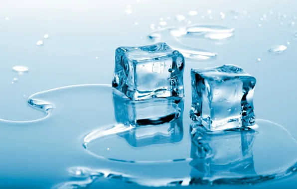 Картинка лед, вода, кубики