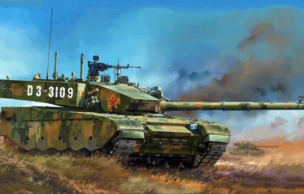 Картинка ZTZ-99A, серийная модификация, 3 поколения, современный китайский основной боевой танк, Type 99A