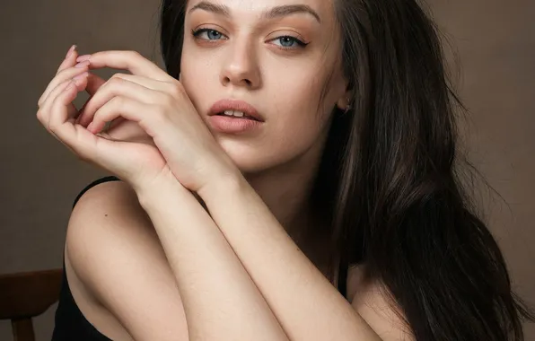 Взгляд, портрет, брюнетка, Алексей Андреев