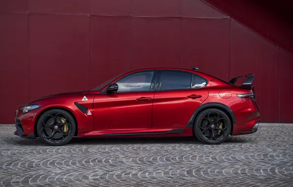 Стена, Alfa Romeo, в профиль, Giulia, GTAm, 2020, Gran Turismo Alleggerita modificata