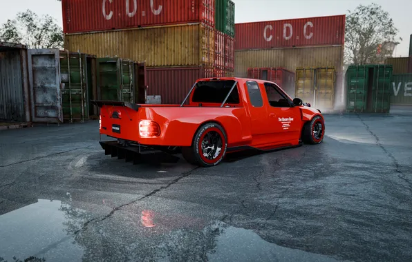 Пикап, Lightning, Pickup, American Muscle, Rear, American Car, Вид Сзади, Tuning Car