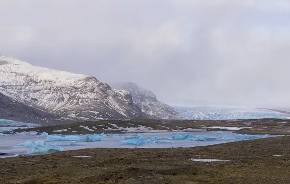 Картинка Исландия, Southeast Iceland, Fjallsarlon glacier lagoon