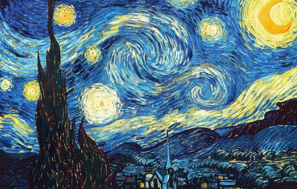Картинка Картина, Звездная ночь, ван Гога