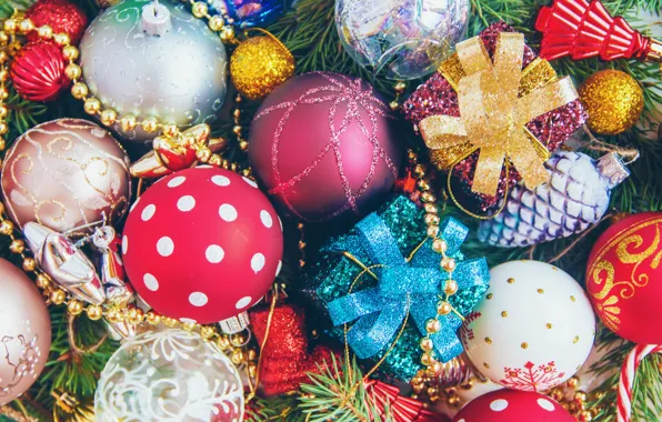 Картинка украшения, шары, игрушки, Новый Год, Рождество, happy, Christmas, vintage