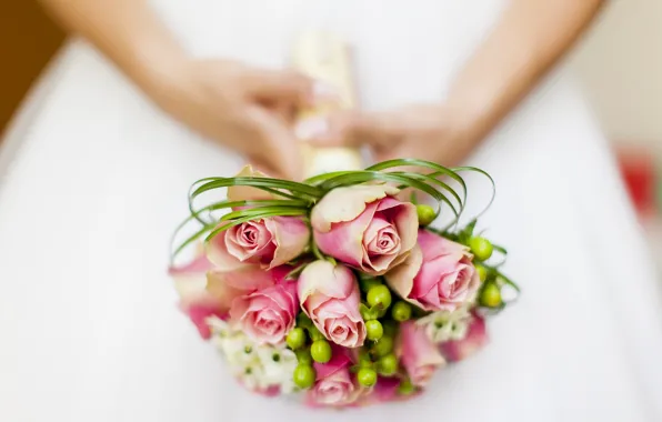 Цветы, букет, свадьба, flowers, bouquet, roses, wedding, bride