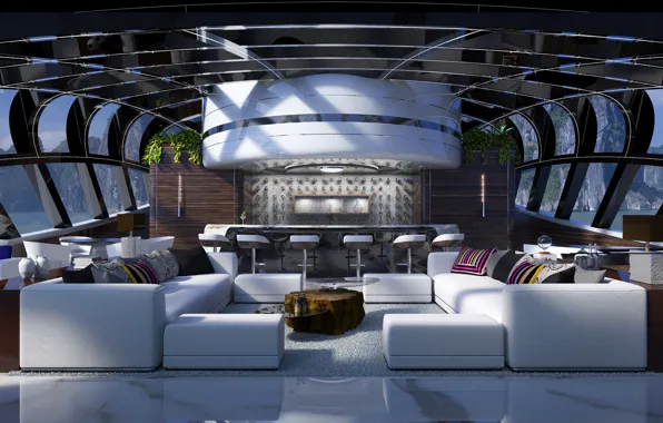 Дизайн, стиль, интерьер, бар, Thailand, салон, Oceanco Black Pearl interior, яхта Oceanco Black Pearl