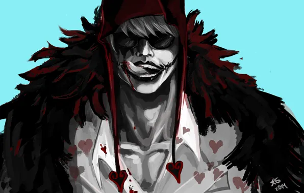 Язык, шляпа, арт, очки, Аниме, парень, Anime, One Piece