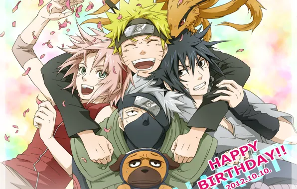 Аниме, Сакура, арт, Саске, Наруто, Naruto, команда 7, Какаши