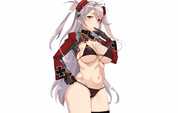 Girl, sexy, cleavage, thighhighs, long hair, brown eyes, boobs, anime