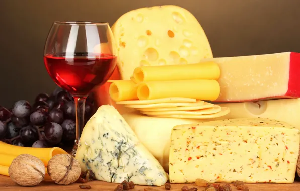 Картинка вино, бокал, сыр, виноград, орехи, wine, grapes, cheese