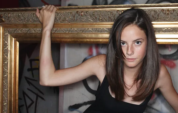 Взгляд, поза, портрет, рамка, актриса, шатенка, Кая Скоделарио, Kaya Scodelario