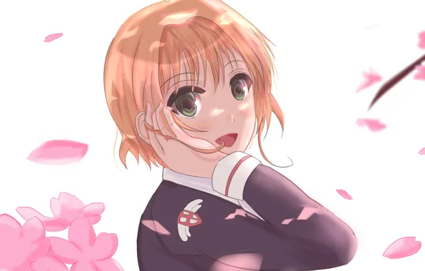 Девушка, цветы, Sakura Kinomoto, Card captor Sakura