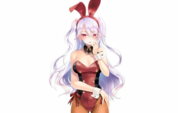 Girl, sexy, cleavage, long hair, boobs, anime, beautiful, red eyes
