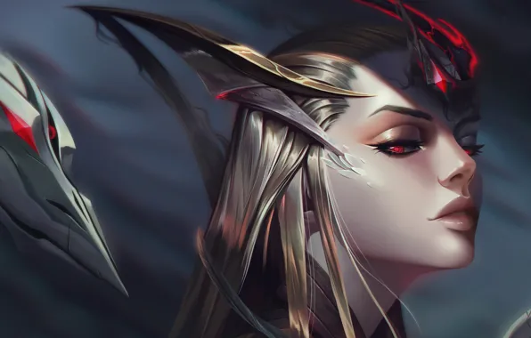 Игра, game, character, красные глаза, демонесса, персонаж, League of Legends, LOL