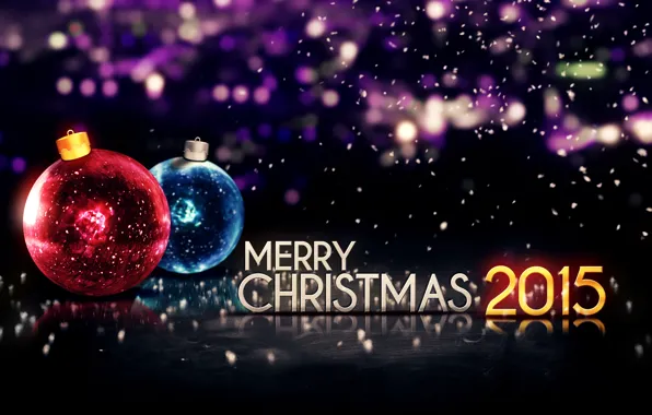 Картинка Новый Год, Рождество, Christmas, balls, New Year, Happy, 2015, Merry