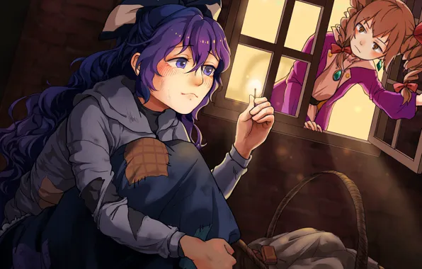 Девушки, окно, Touhou, Тохо, Тоухоу