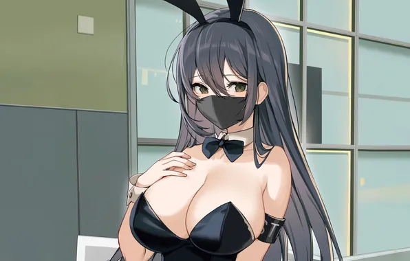 Girl, sexy, cleavage, long hair, boobs, anime, beautiful, pretty