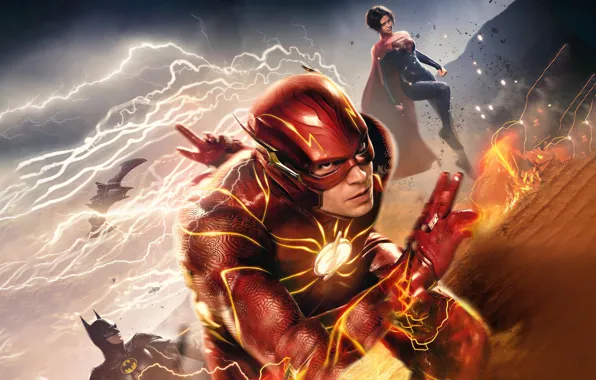Постер, Batman, Bruce Wayne, Флэш, The Flash, Barry Allen, Эзра Миллер, Ezra Miller