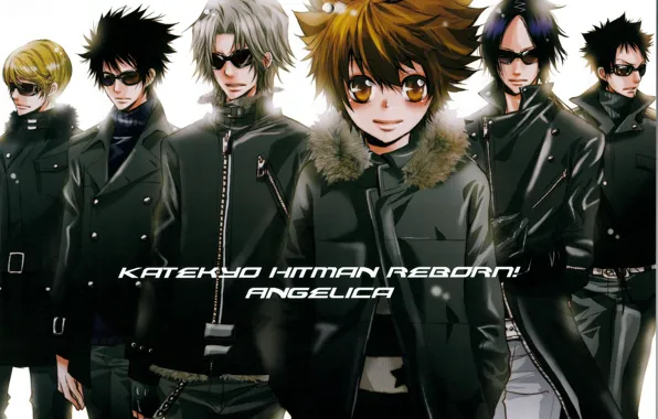 Парни, мафия, katekyo hitman reborn, реборн, темные очки, tsunayoshi sawada, mukuro rokudo, hayato gakudera