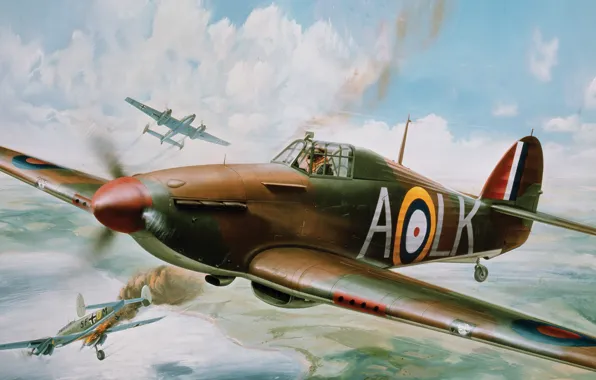 Истребитель, Великобритания, Битва за Британию, Roy Cross, Raf, Hawker Hurricane Mk.I