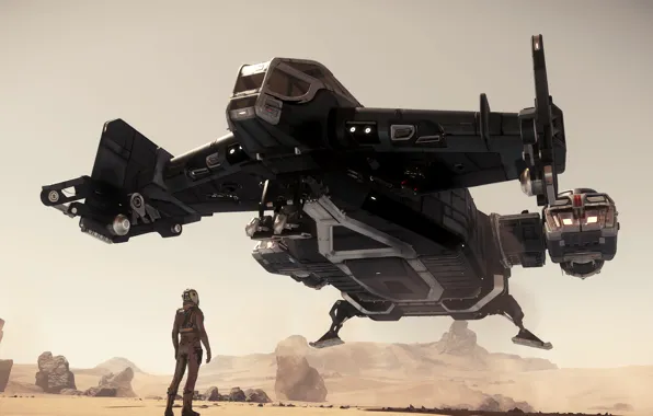 Посадка, звездолет, Star Citizen