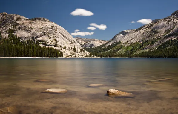 Небо, облака, горы, природа, озеро