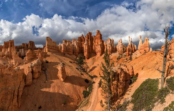 Картинка облака, пейзаж, скалы