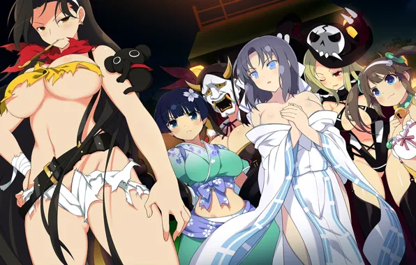 Sexy, cleavage, shorts, thighhighs, long hair, dress, girls, boobs