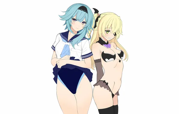 Sexy, lingerie, pantsu, bra, cleavage, school uniform, panties, thighhighs