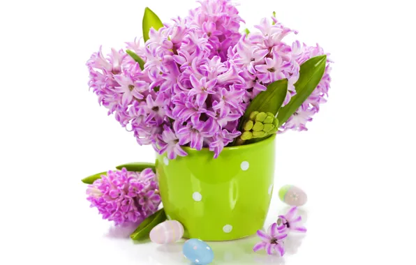 Яйца, букет, flowers, spring, easter, гиацинты, lilac