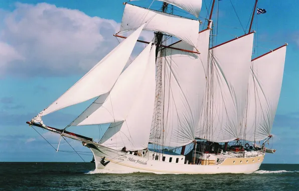 Море, корабль, парусник, Mare Frisium