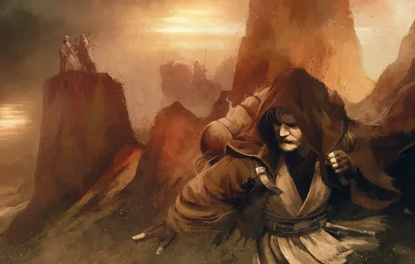 Арт, капюшон, star wars, джедай, Obi-Wan Kenobi, Jedi Master, Ben Kenobi