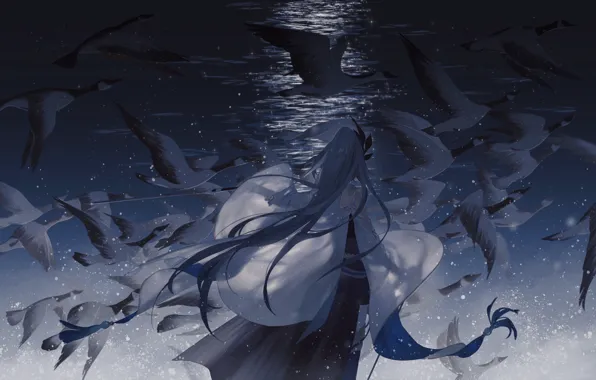 Вода, девушка, утки, Honkai Impact 3, Azure Empyrea