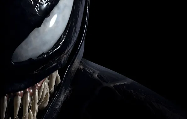 Глаз, чёрный фон, Веном, Venom, симбиот